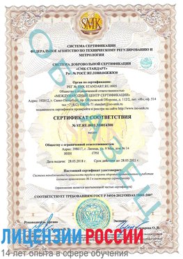 Образец сертификата соответствия Зарайск Сертификат OHSAS 18001